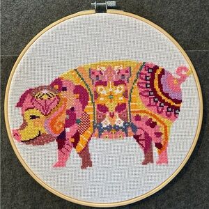 Mandala Pig Cross Stitch